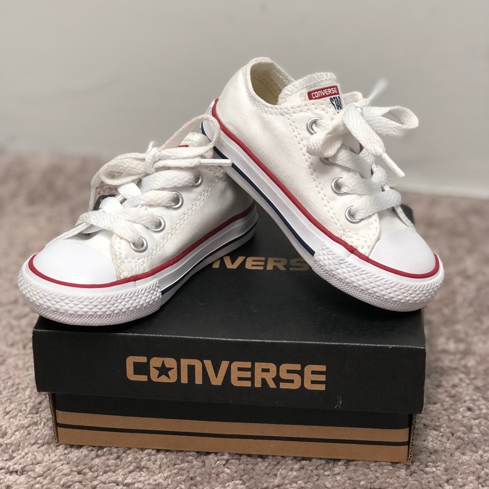 White infant converse sneakers